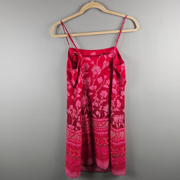 Cerrie Floral Slip Dress Pink Boho Y2K Sundress Spaghetti Strap S - Picture 2 of 7